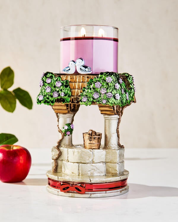 Snow White Pedestal 3-Wick Candle Holder