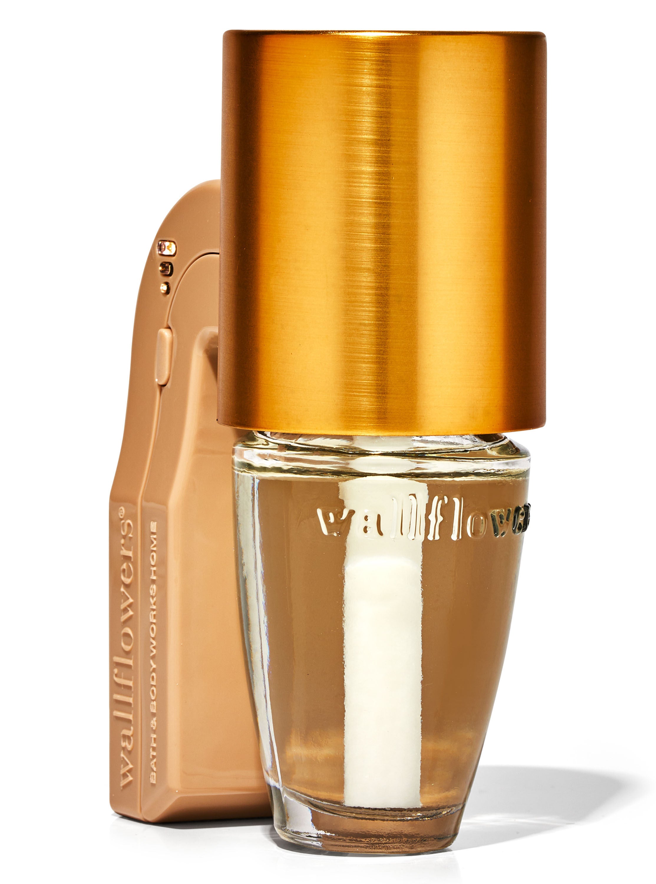 Metallic Brass Cylinder Wallflowers Scent Control&trade; Fragrance Plug
