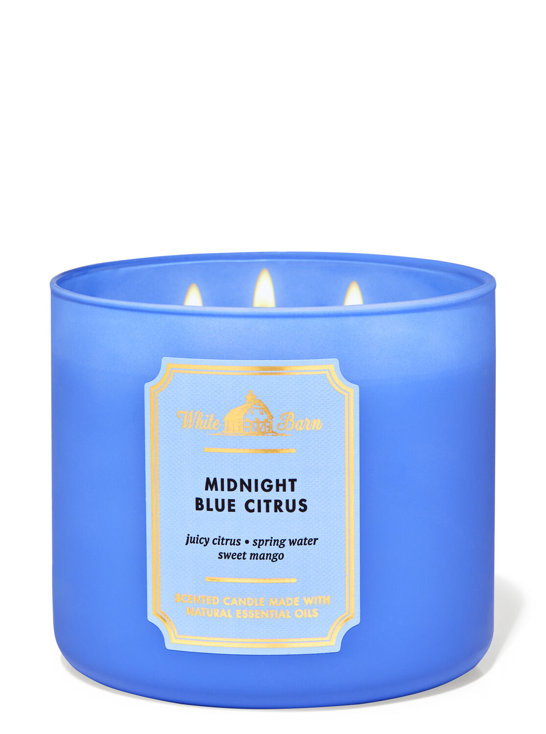 Midnight Blue Citrus 3-Wick Candle - White Barn