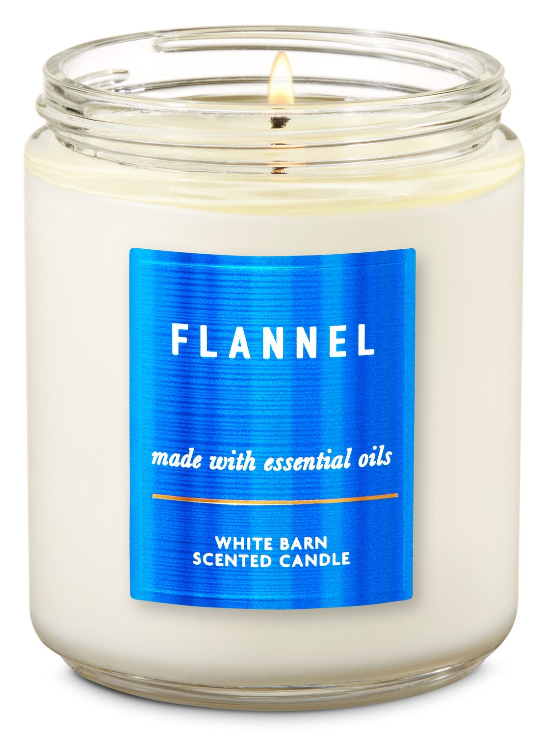 White Barn Flannel Single Wick Candle - Bath And Body Works
