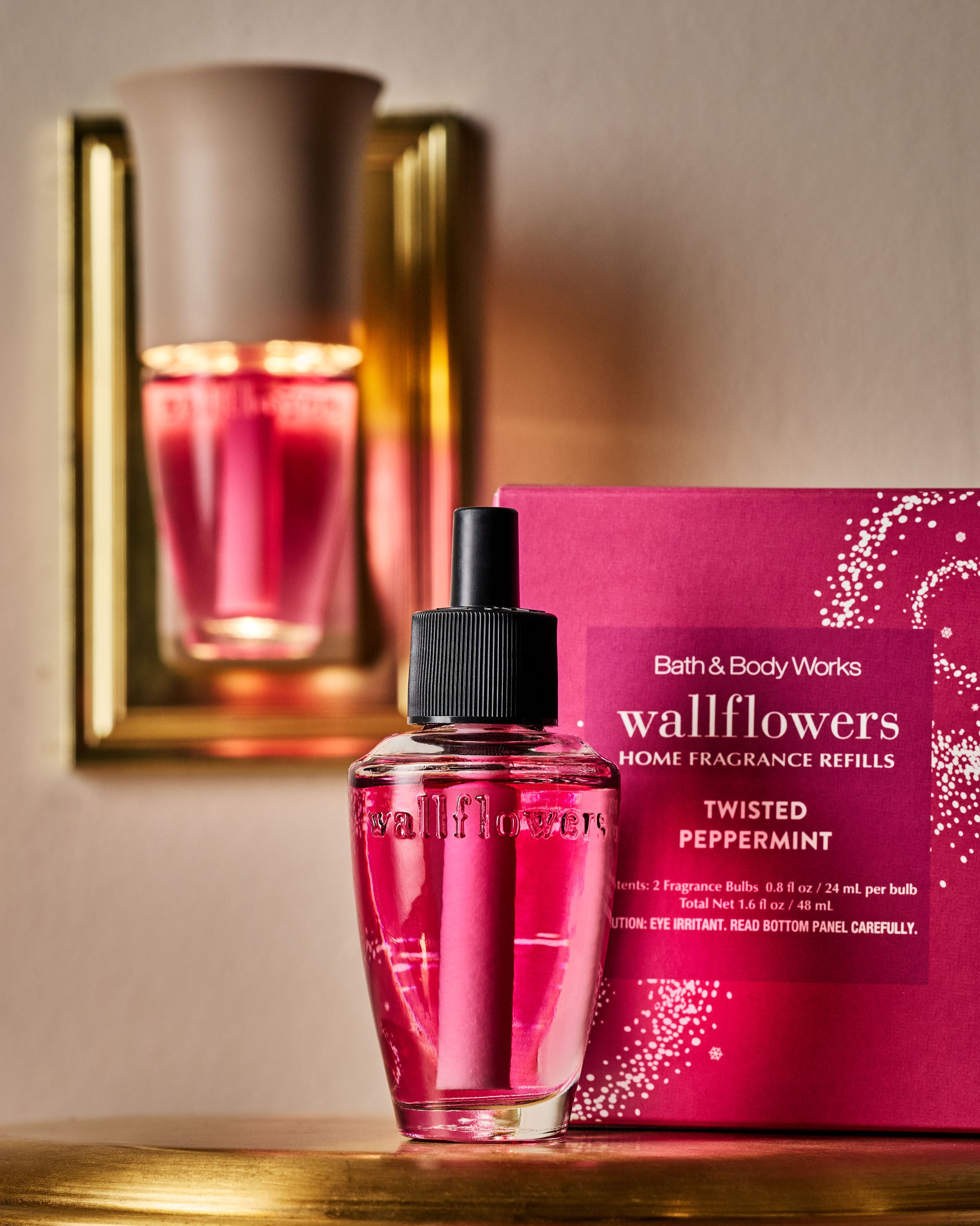 ミッドウィンター＊フラワーミスト Twisted Peppermint Wallflowers Refills 2-Pack | Bath & Body Works