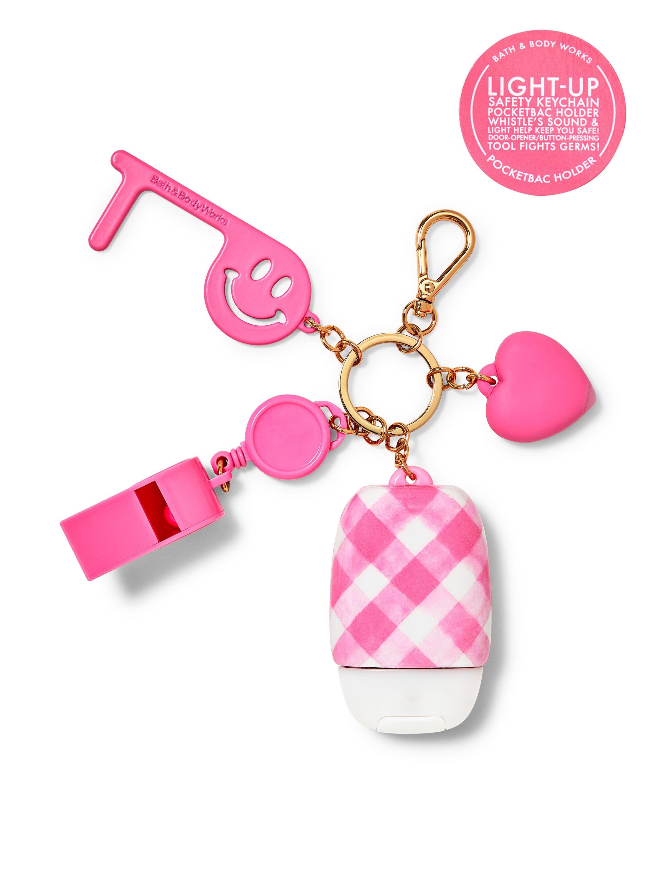 Pink Light Up Multi Tool Keychain PocketBac Holder Bath Body Works