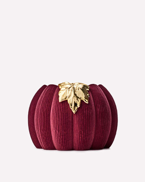 Purple Corduroy Pumpkin 3-Wick Candle Holder