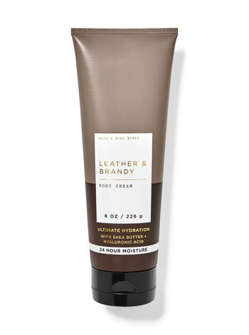 Leather & Brandy Ultimate Hydration Body Cream Mens Bath & Body Works
