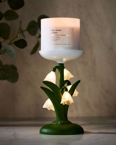 Snowdrop Dream Light-Up Pedestal 3-Wick Candle Holder