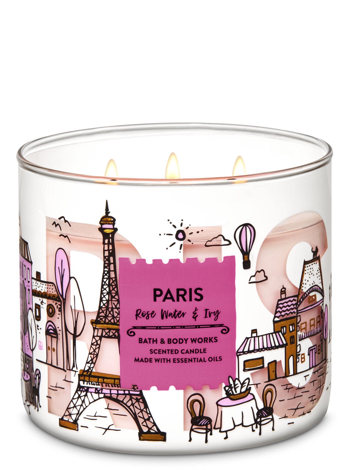 Rose Water & Ivy 3-Wick Candle - Bath And Body Works