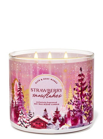 Strawberry Snowflakes 3-Wick Candle  | Bath & Body Works