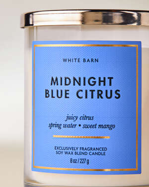 Midnight Blue Citrus Single Wick Candle