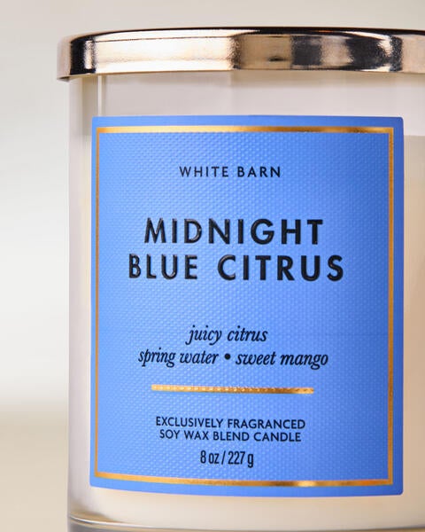 Midnight Blue Citrus Single Wick Candle