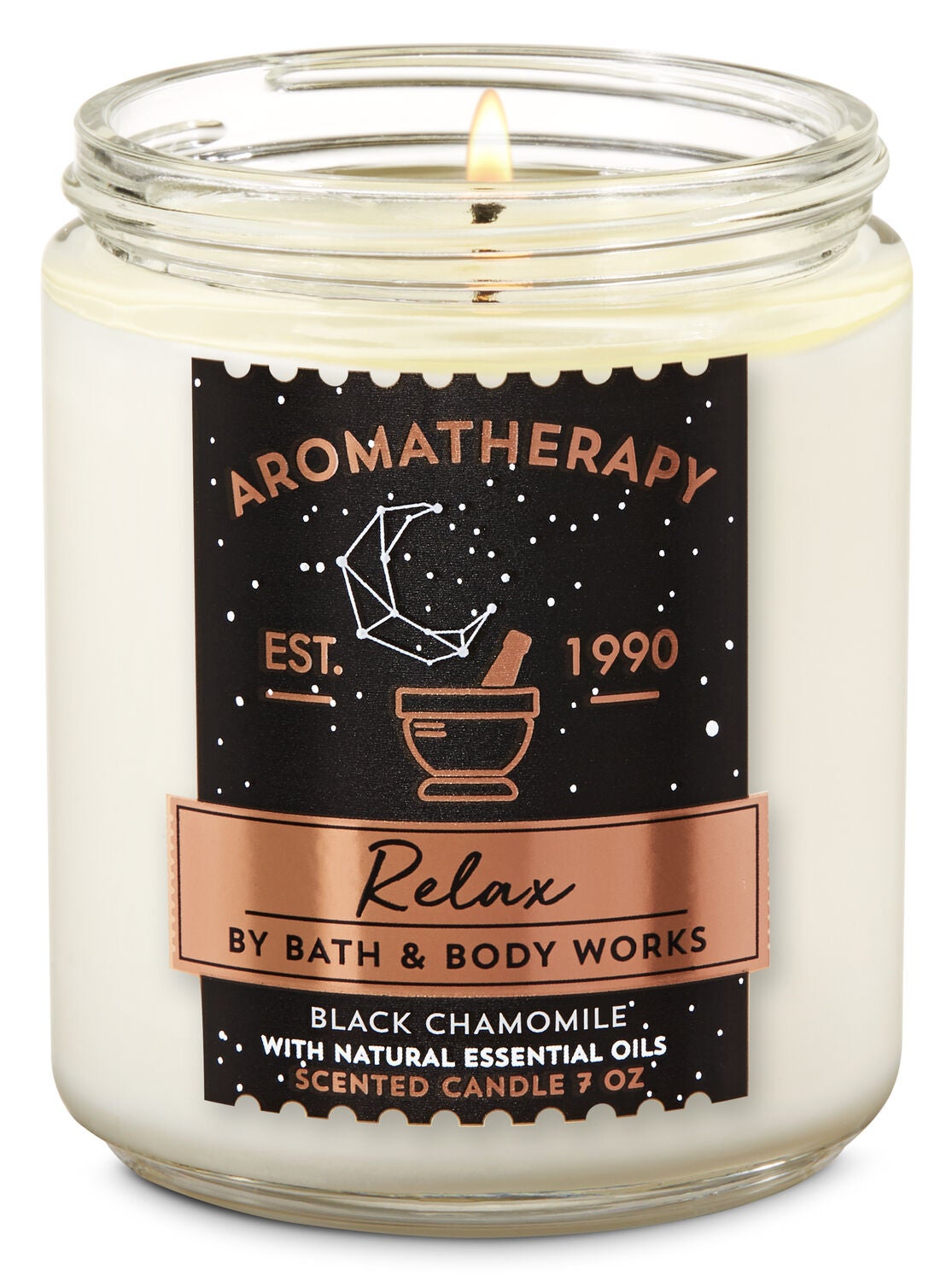 Black Chamomile Single Wick Candle Aromatherapy Bath Body Works