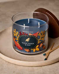 Warm Amber & Oak 3-Wick Candle