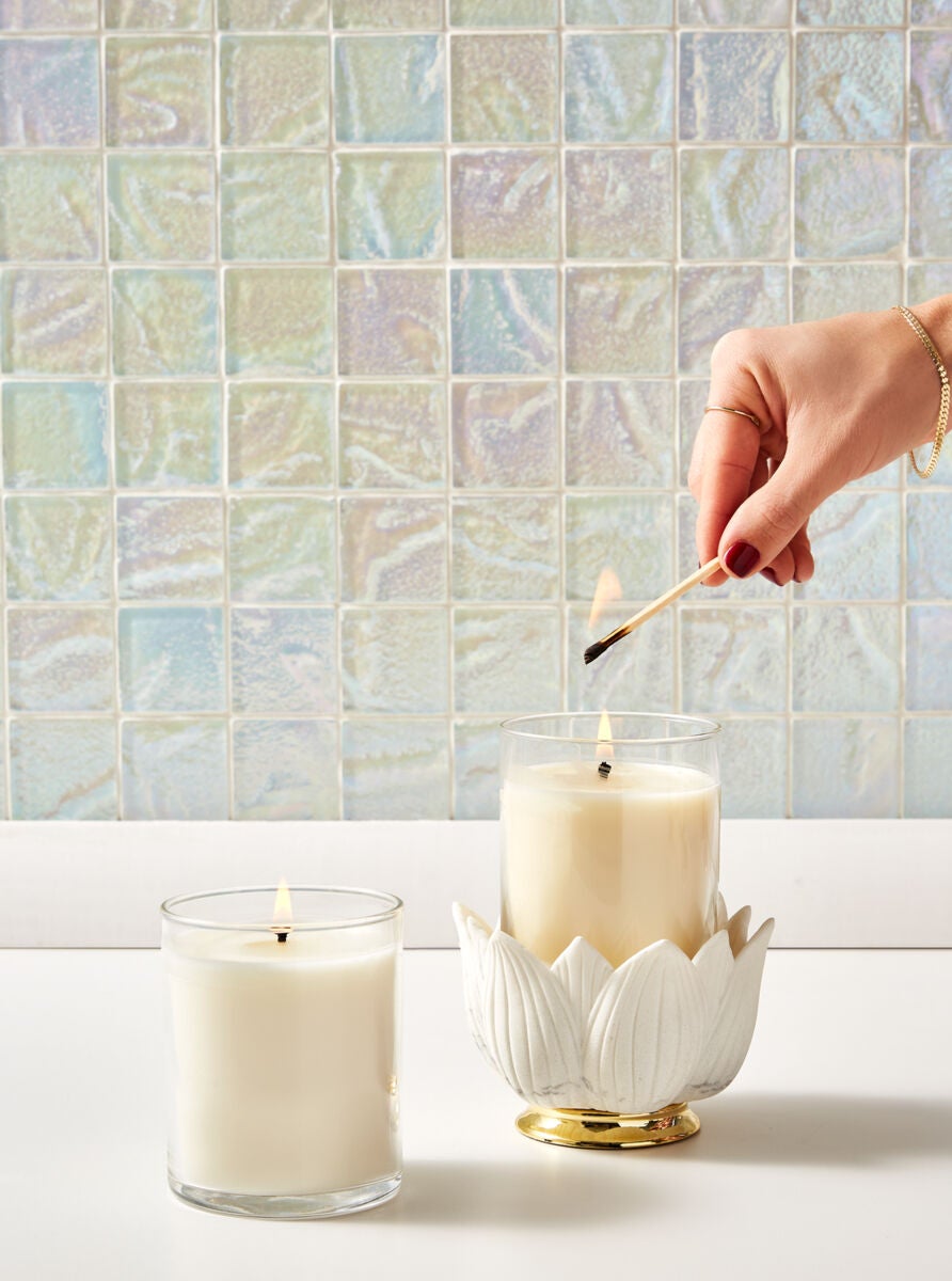 Flower Bowl Single Wick Candle Holder