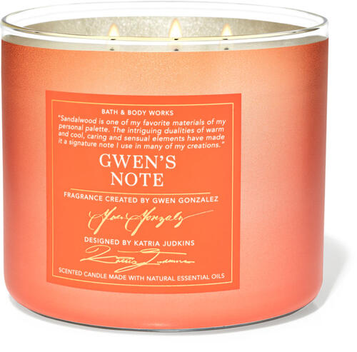 Gwen&#39;s Note 3-Wick Candle