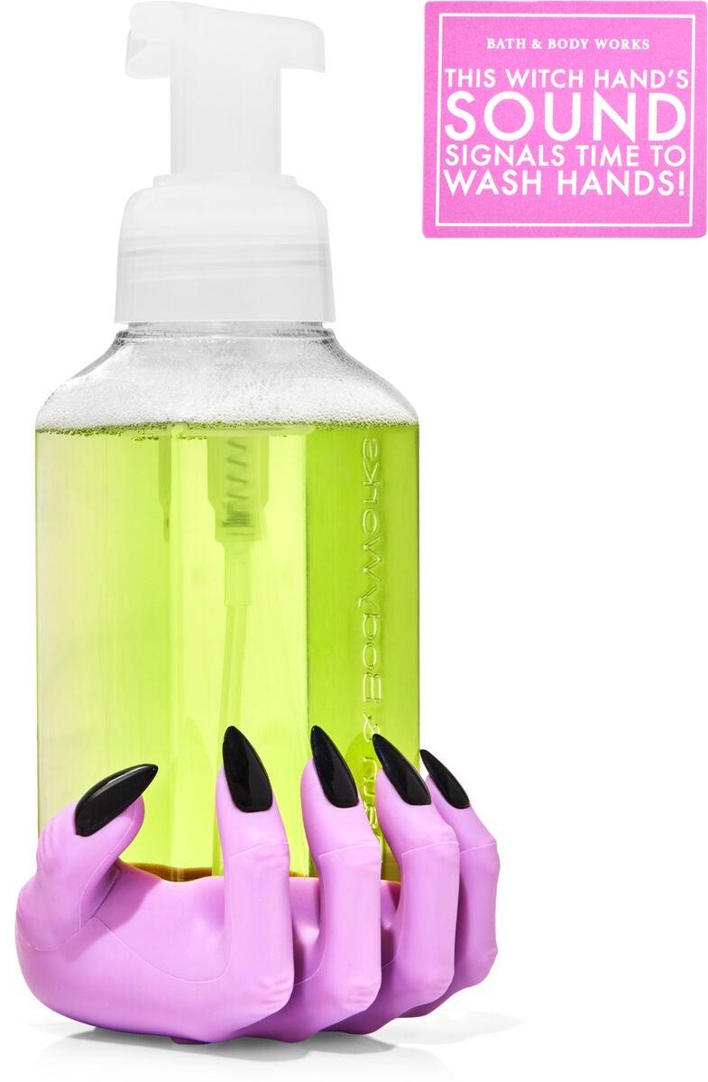 BATH BODY WORKS RED RIBBON BOW METAL DEEP CLEANSING HAND SOAP SLEEVE HOLDER GEM 