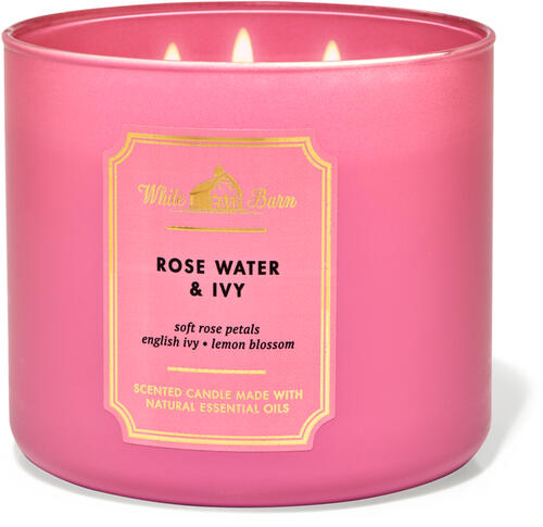 Rose Water &amp; Ivy 3-Wick Candle