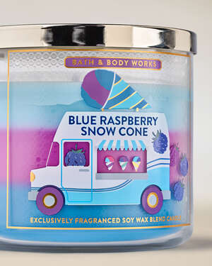 Blue Raspberry Snow Cone 3-Wick Candle