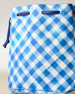 Blue Gingham Gift Bag