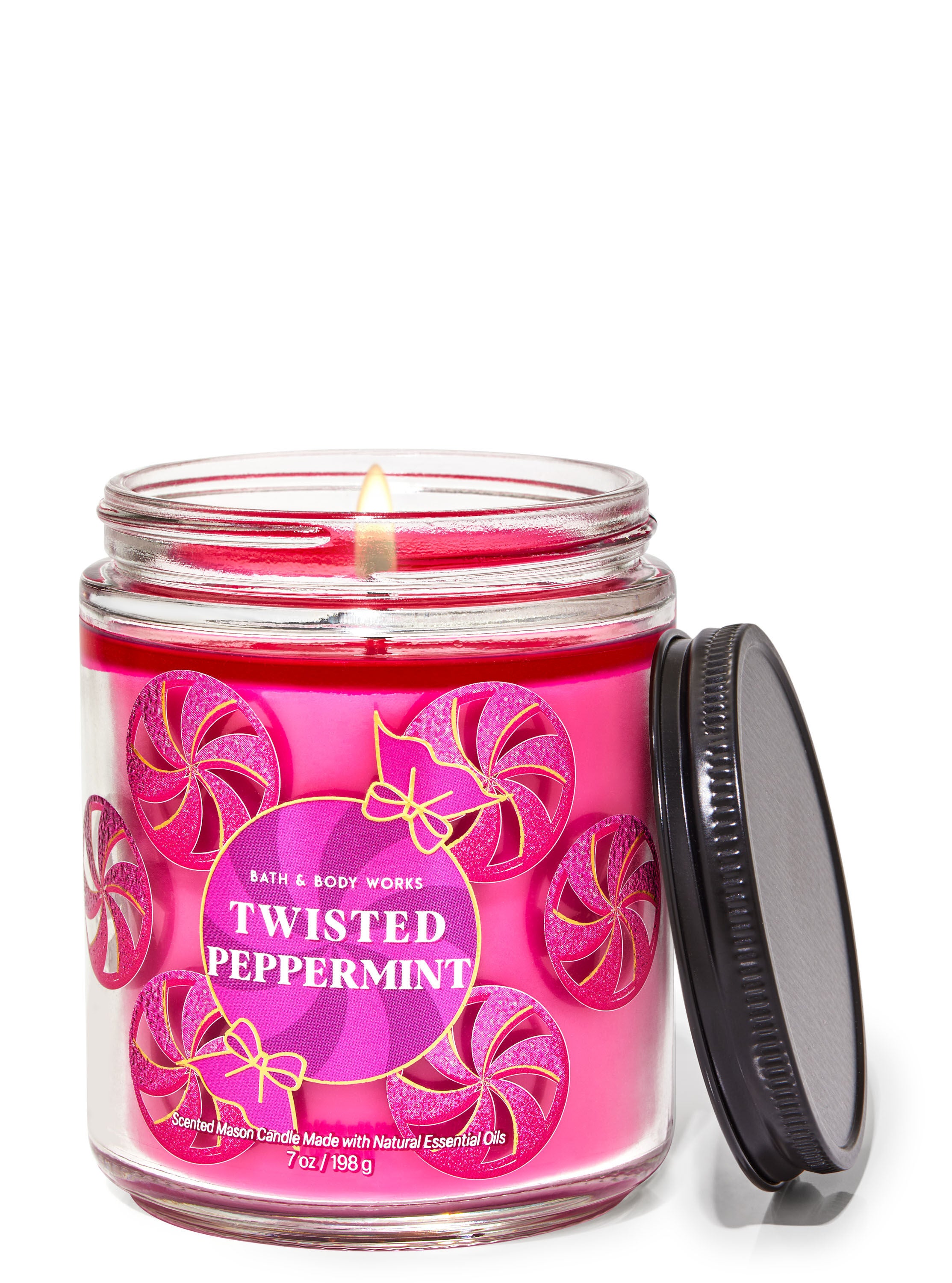 Twisted Peppermint Mason Single Wick Candle