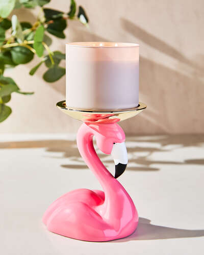 Flamingo Pedestal 3-Wick Candle Holder