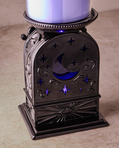Light-up Glow-in-the-Dark Fortune Telling Pedestal 3-Wick Candle Holder