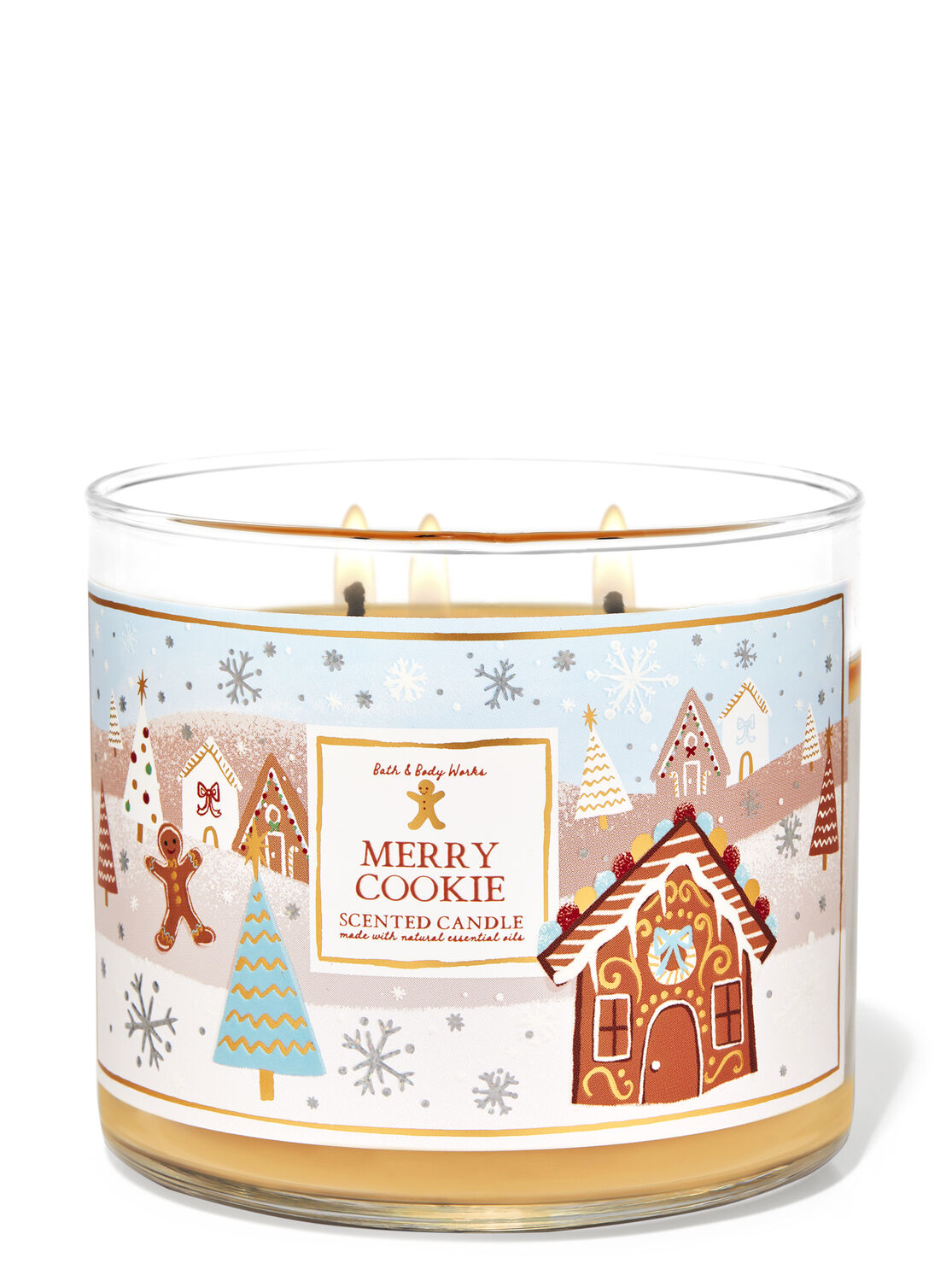 Hrs NEW Bath & Body Works HOLIDAY MERRY MADELEINE COOKIE 3 Wick Candle BURNS 25 