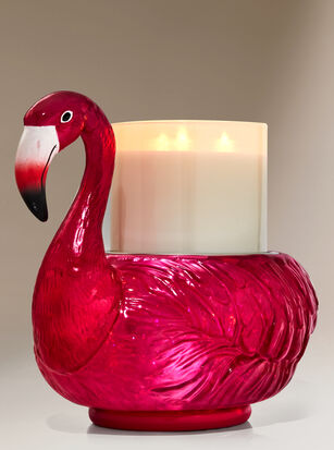 Water Globe Flamingo 3-Wick Candle Holder