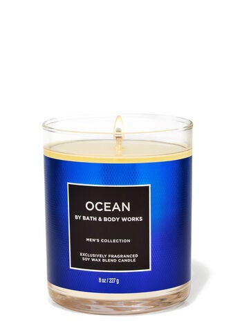 Ocean Single Wick Candle Mens Bath & Body Works