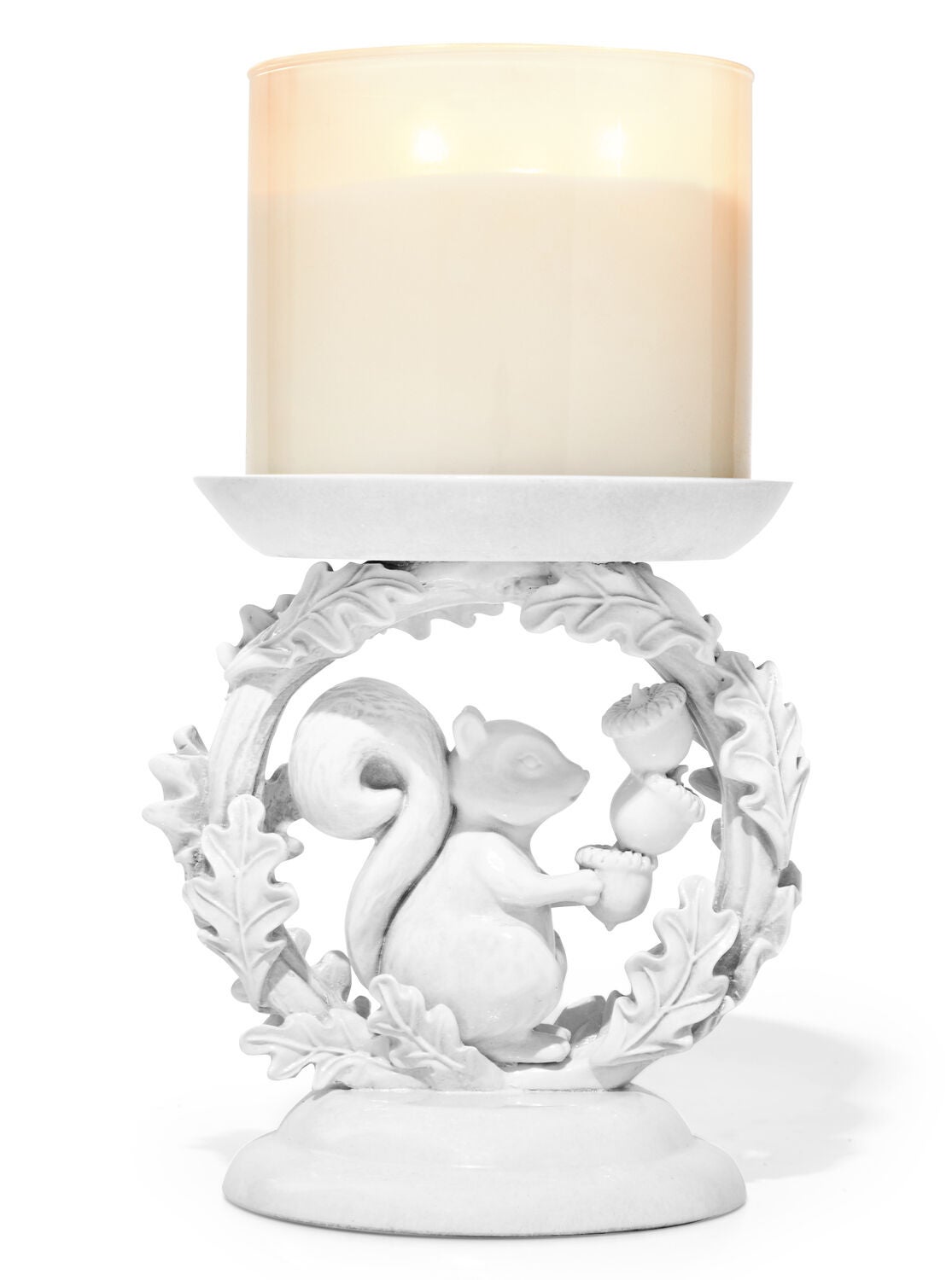 Bath & Body Works WOVEN PALM PEDESTAL Large 3-Wick Candle Holder Elevated 