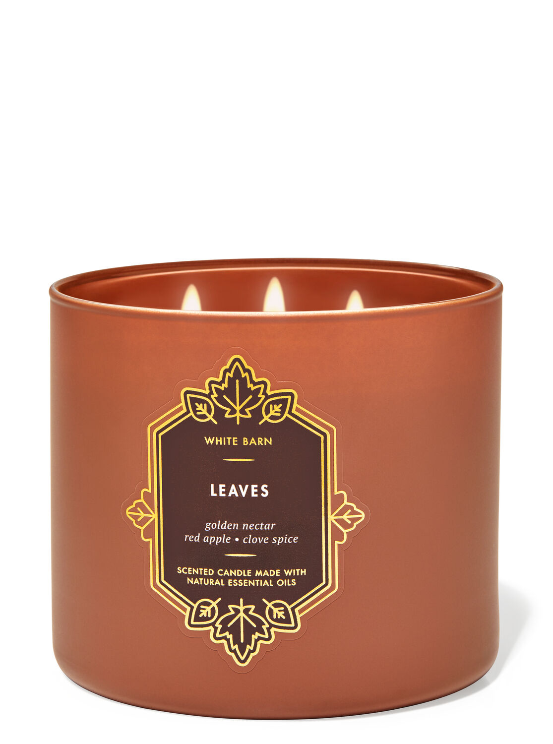1 Bath & Body Works LEAVES 3-Wick Candle Large 