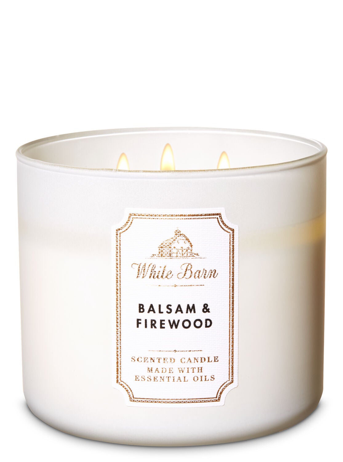White Barn Balsam & Firewood 3-Wick Candle - Bath And Body Works