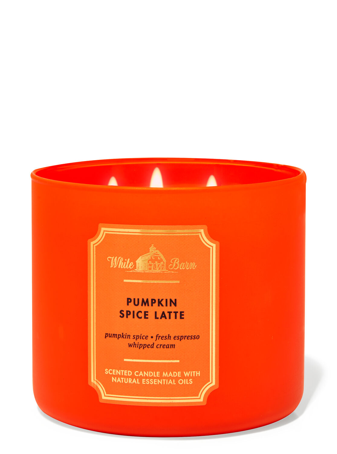 Pumpkin Spice Latte 3-Wick Candle - White Barn | Bath &amp; Body Works