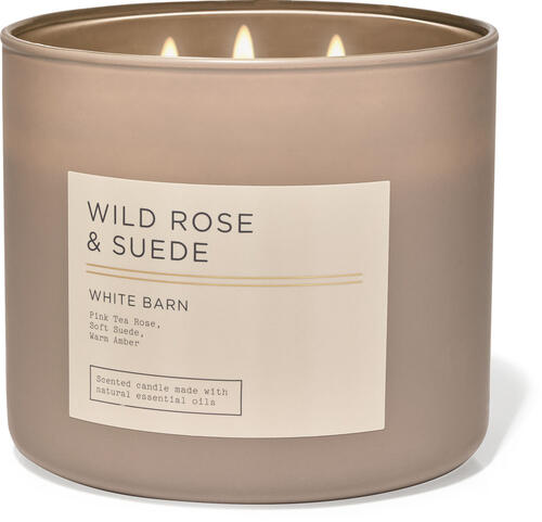Wild Rose &amp; Suede 3-Wick Candle