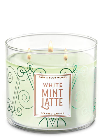  White Mint Latte 3-Wick Candle - Bath And Body Works