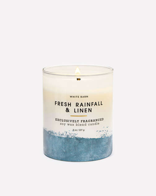 Fresh Rainfall & Linen Single Wick Candle
