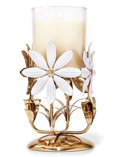 Metal Florals Single Wick Candle Holder