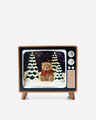 Light-Up Vintage TV Pedestal 3-Wick Candle Holder
