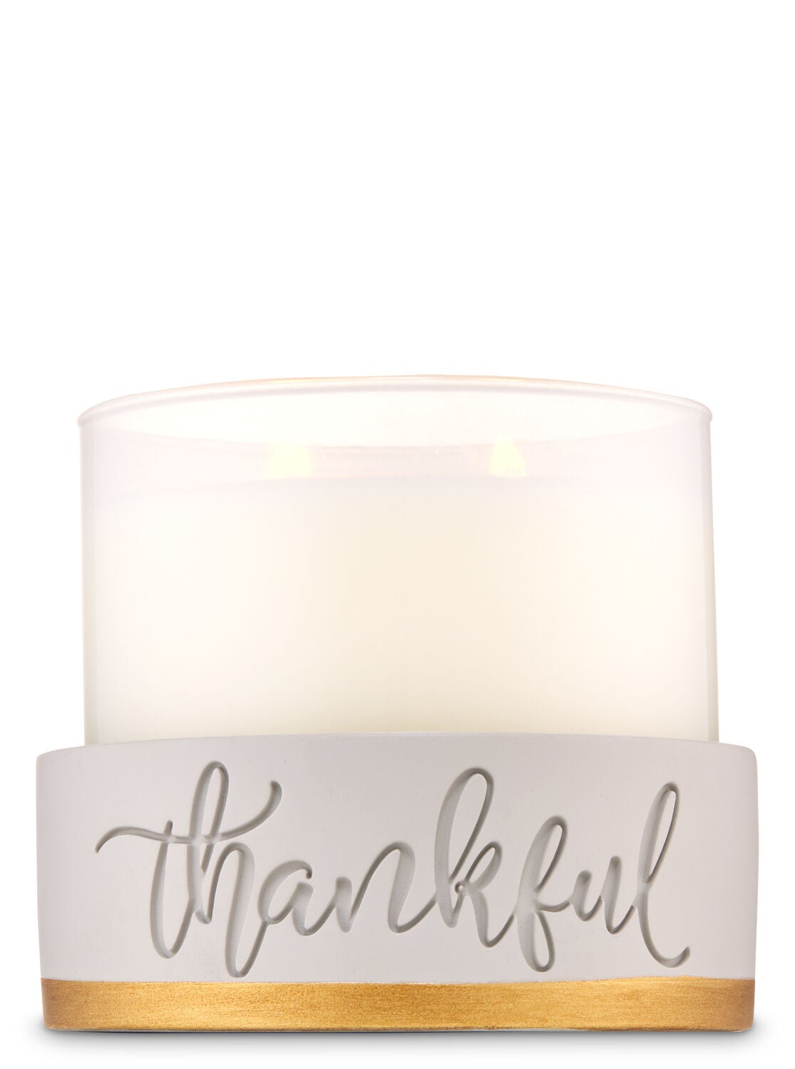 Thankful Ceramic 3-Wick Candle Holder - Bath And Body Works