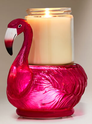 Water Globe Flamingo Single Wick Candle Holder