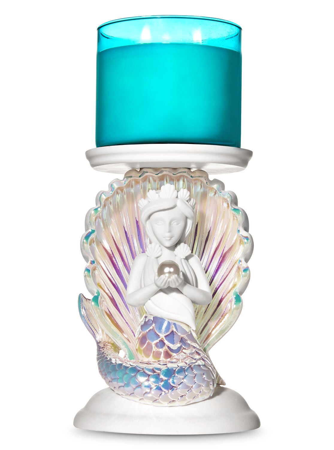 Mermaid Pedestal 3 Wick Candle Holder Bath Body Works