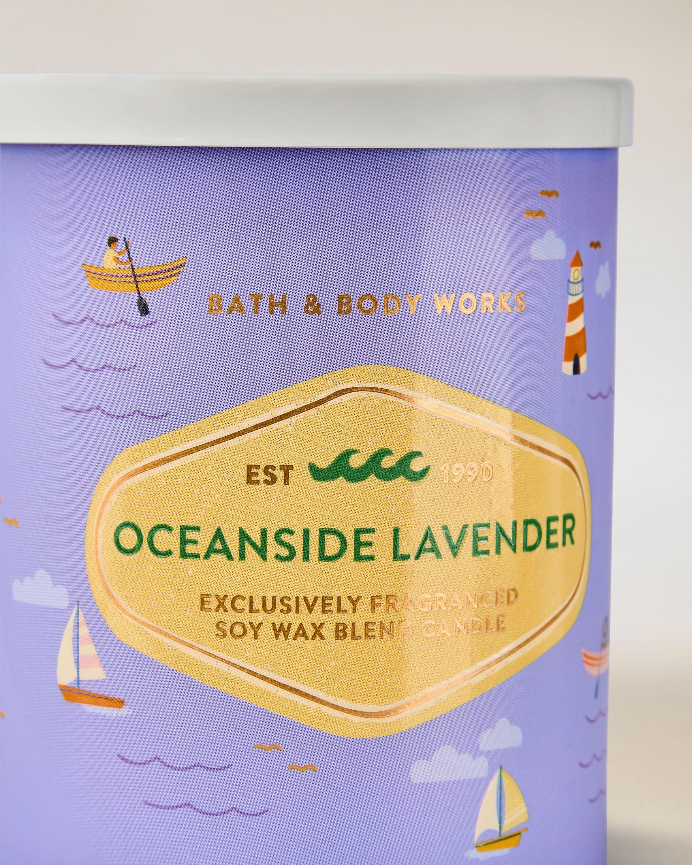 Oceanside Lavender Single Wick Candle | Bath & Body Works