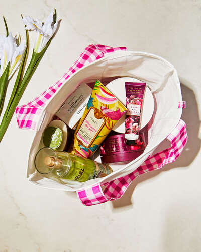 Pink Gingham Tote Bag