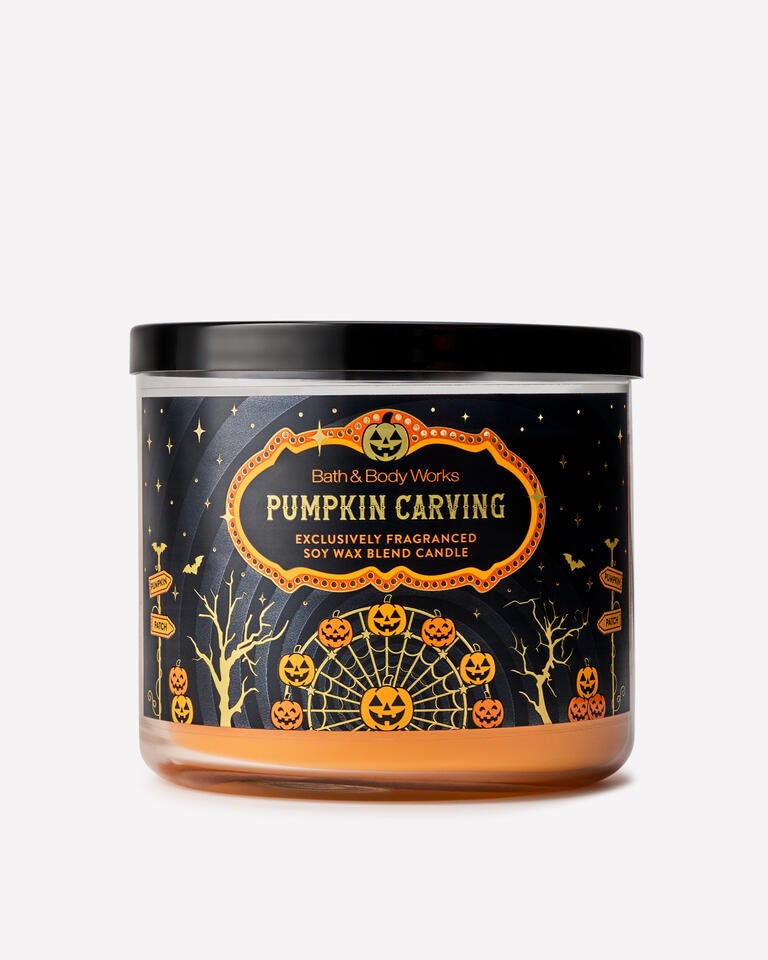 Bath and Body Works Pumpkin Carving Three wick Candle
