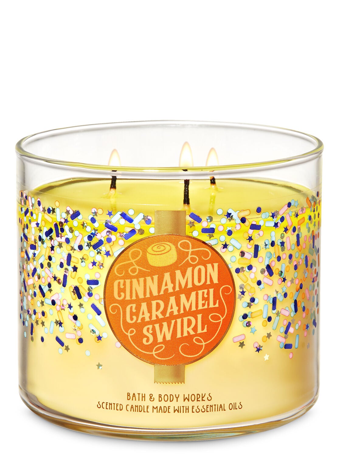 Cinnamon Caramel Swirl 3-Wick Candle - Bath And Body Works