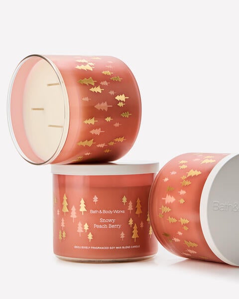 Snowy Peach Berry 3-Wick Candle