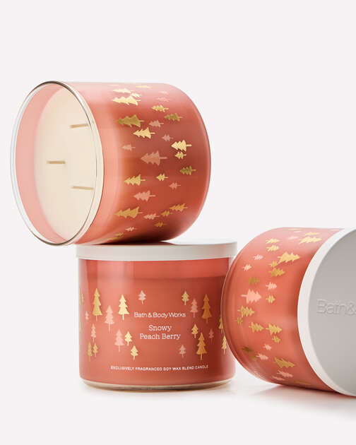 Snowy Peach Berry 3-Wick Candle