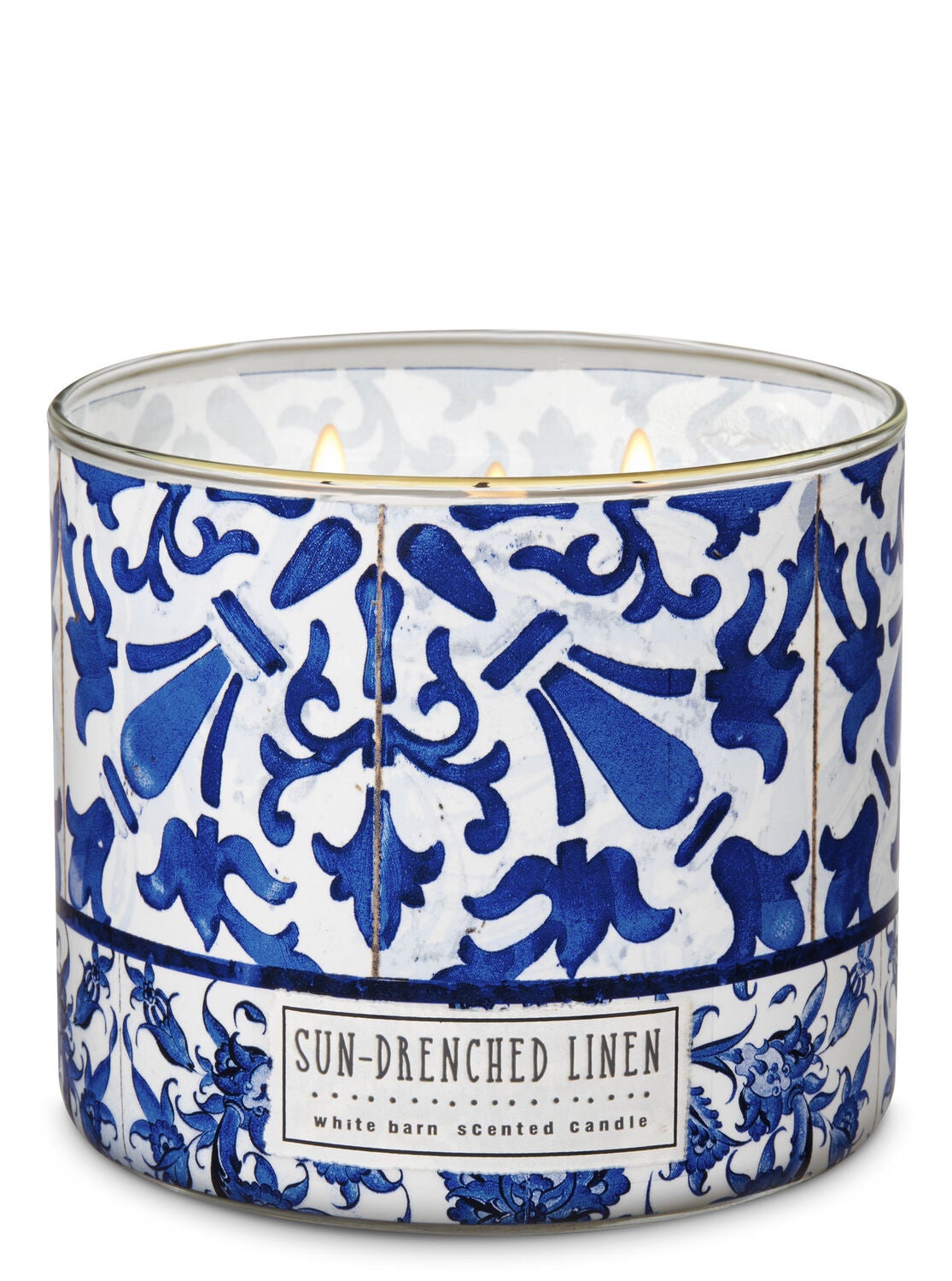 White Barn Sun-Drenched Linen 3-Wick Candle - Bath And Body Works