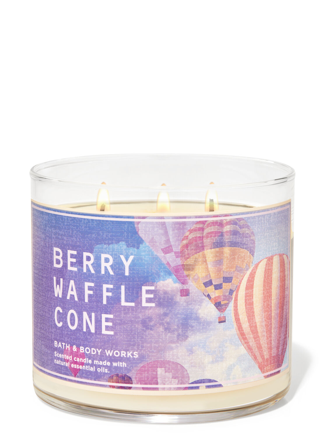 4 Bath & Body Works WAFFLE CONE Berry Large 3-Wick Scented Candle 14.5 oz 