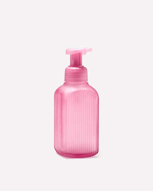 Mauve Ribbed Glass Gentle & Clean Foaming Hand Soap Dispenser