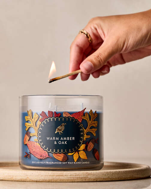 Warm Amber & Oak 3-Wick Candle
