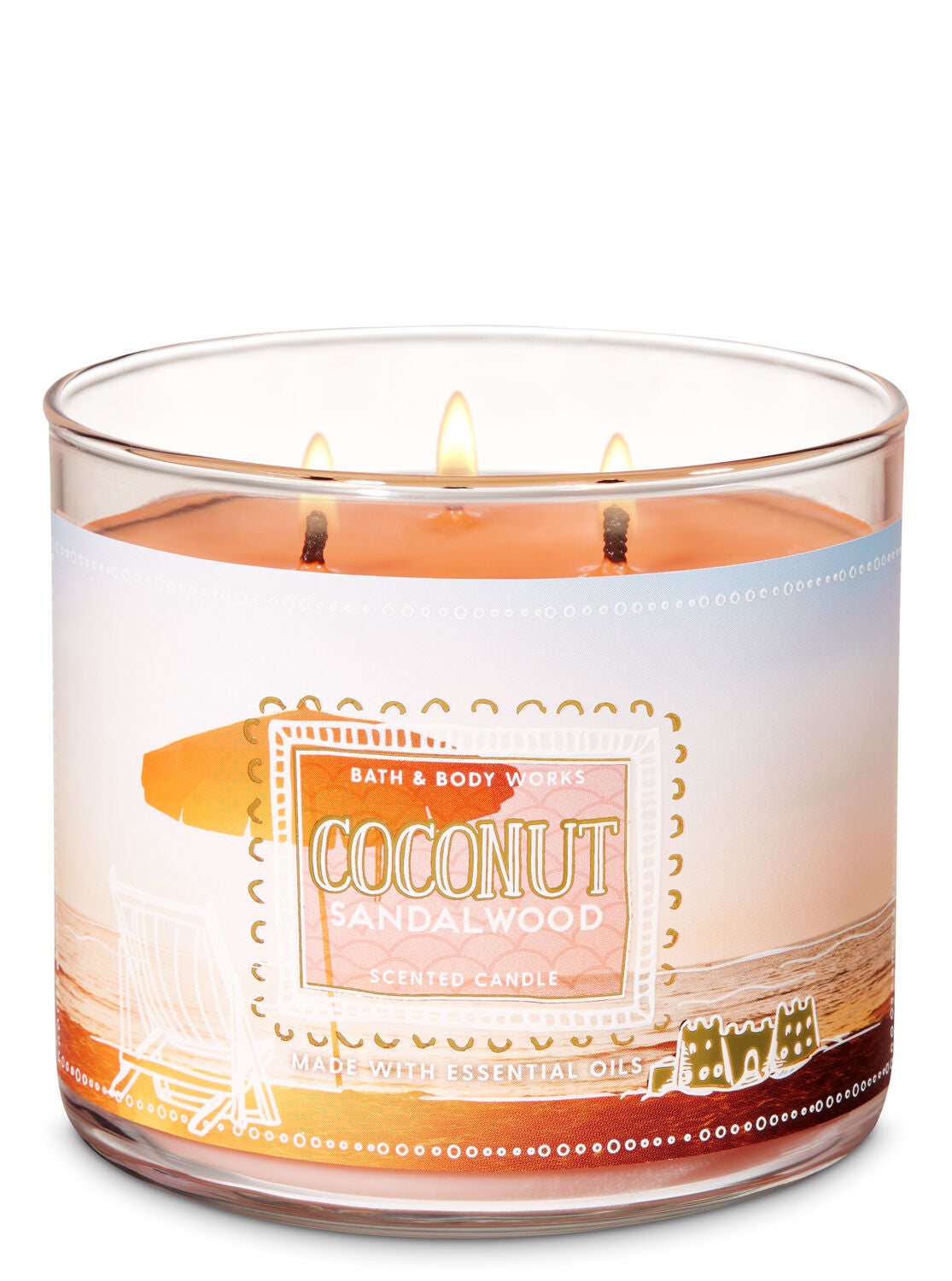 Coconut Sandalwood 3-Wick Candle - Bath And Body Works